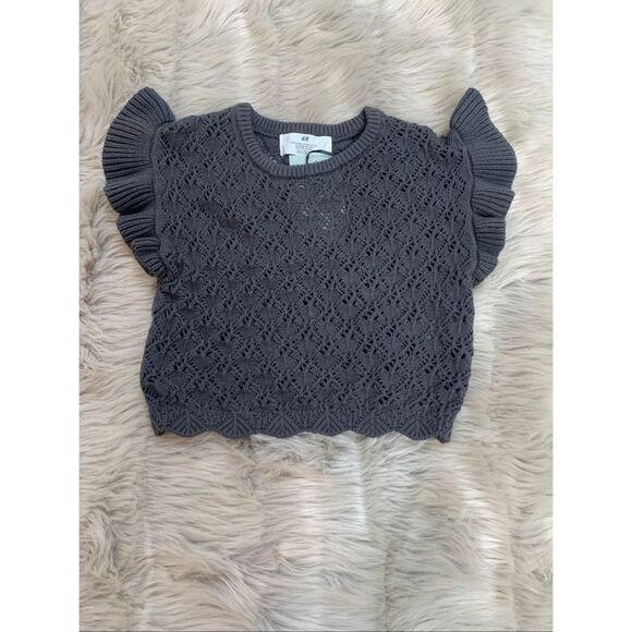 NWT H&M Crochet-look Girls Top 8/10 - Picture 2 of 6